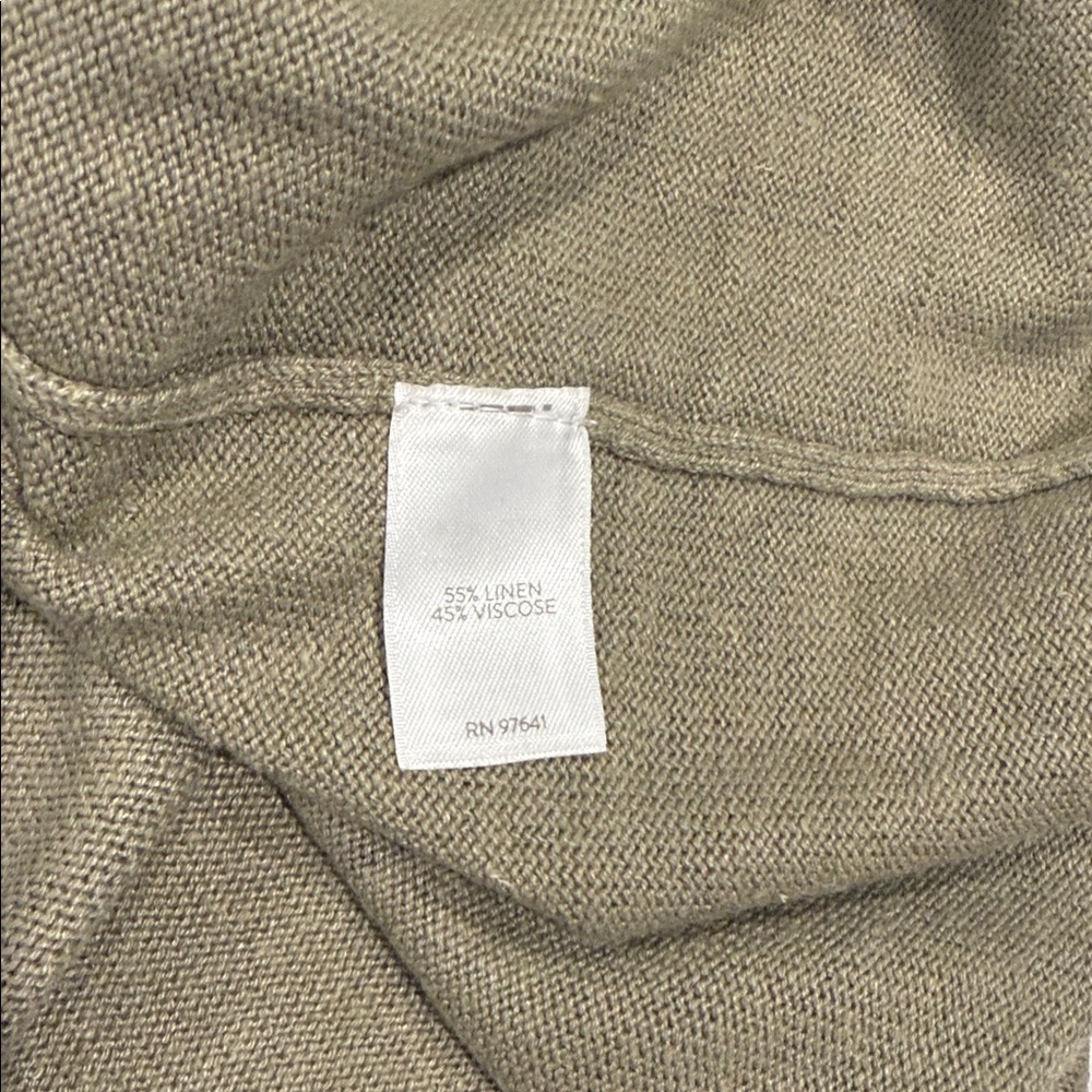 j jill Sage Green Linen Blend Button Down Dress Sz XL mother of pearl buttons - Picture 11 of 11